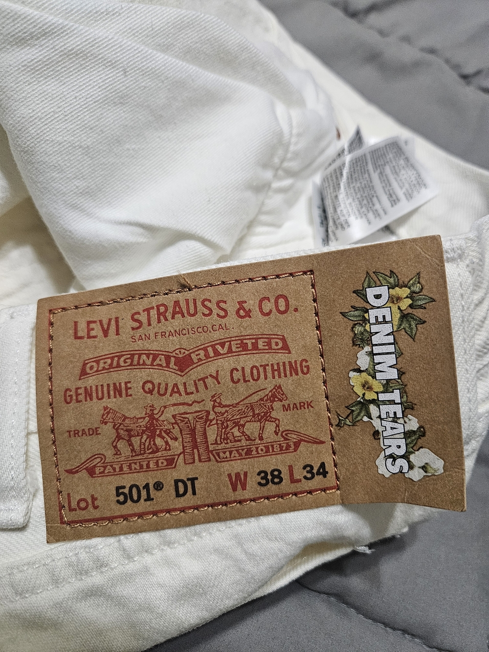 Levi's 501® Denim Tears Men's Jeans in White - W38 L34 NWT